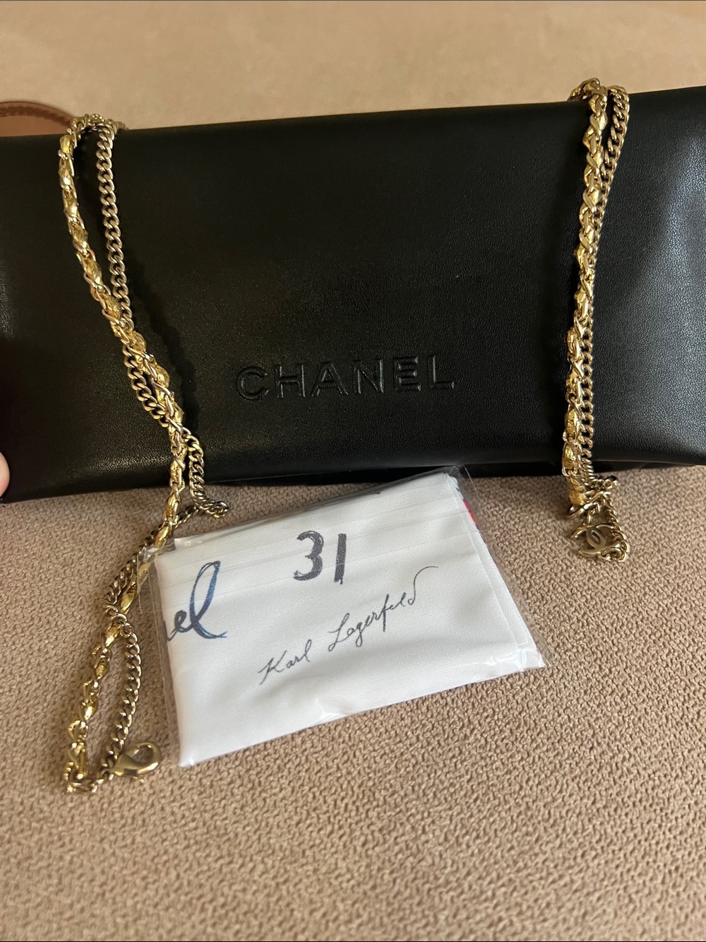 CHANEL 4245 Round Brown Tinted Sunglasses with Gold Chanel Chain - Picture 9 of 11